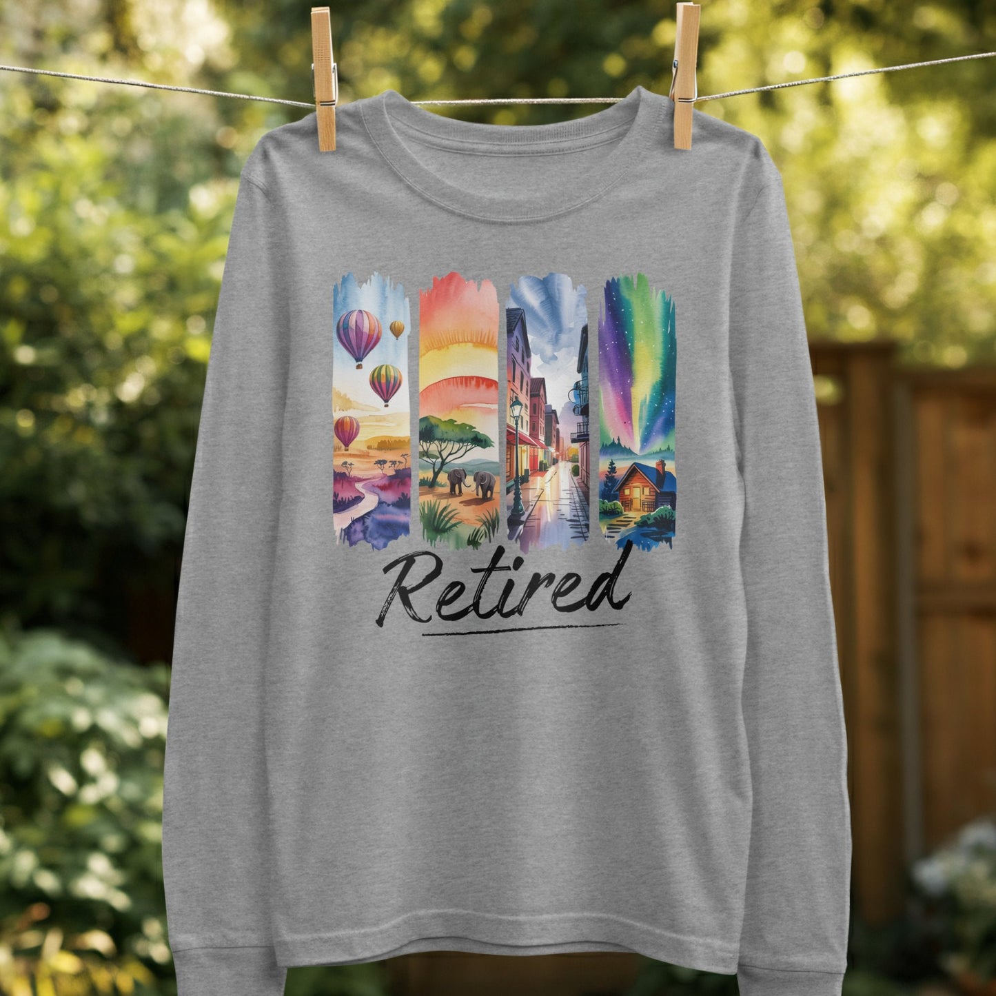 Retired Theme Long Sleeve Graphic Shirt product type