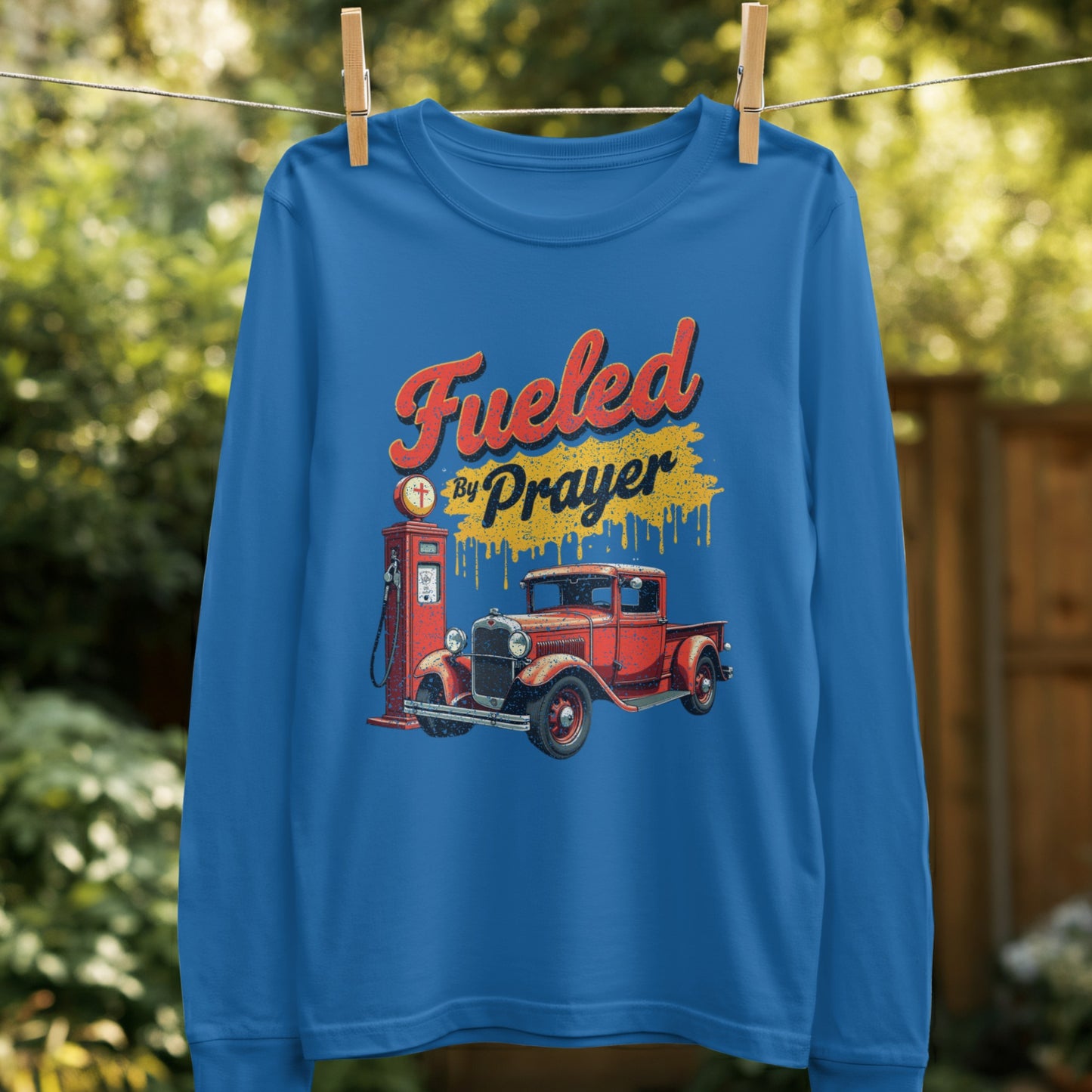 Fueled by Prayer Vintage Car Themed Shirt product type