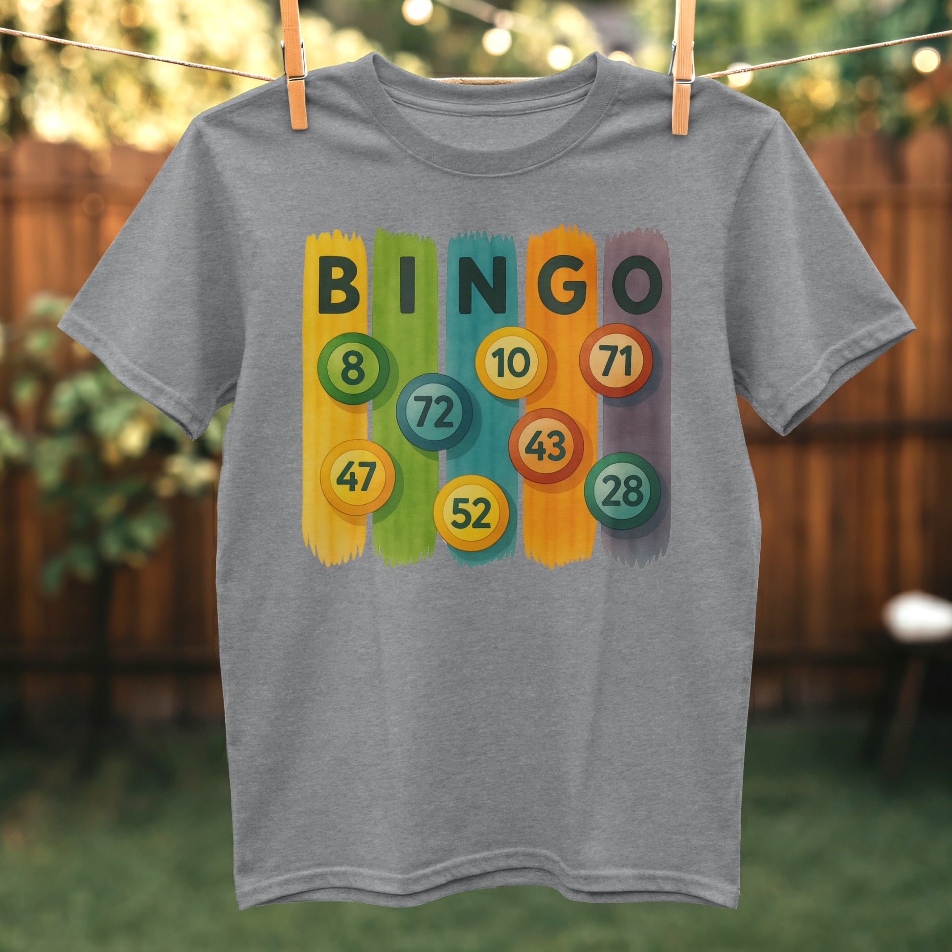 Colorful Bingo Numbers Graphic T-shirt product