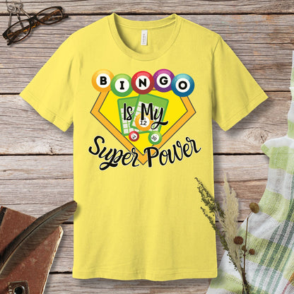 a t - shirt that says bingo is my super power