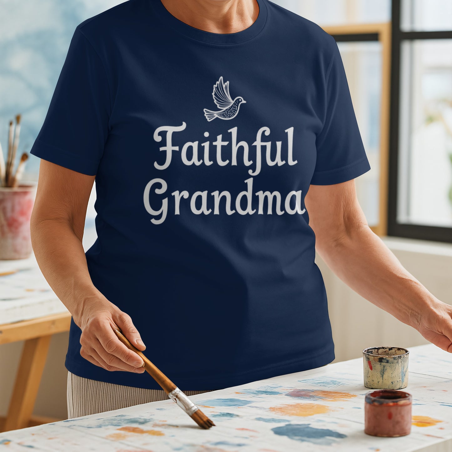 Faithful Grandma Dove Print Graphic T-Shirt product type