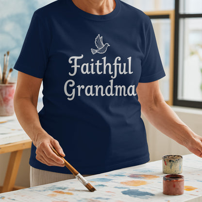 Faithful Grandma Dove Print Graphic T-Shirt product type