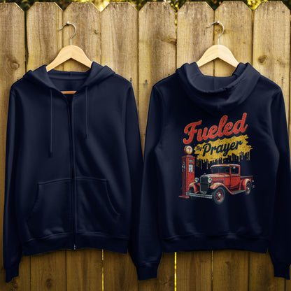 Fueled by Prayer Red Truck Graphic Hoodie product type