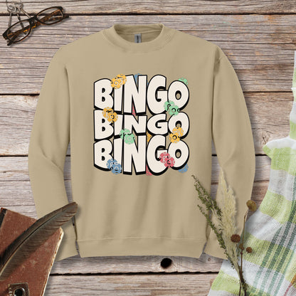 a sweater with the words bingo bingo on it