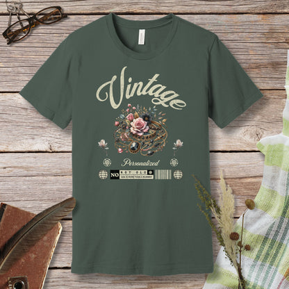 a green t - shirt with the words vintage printed on it