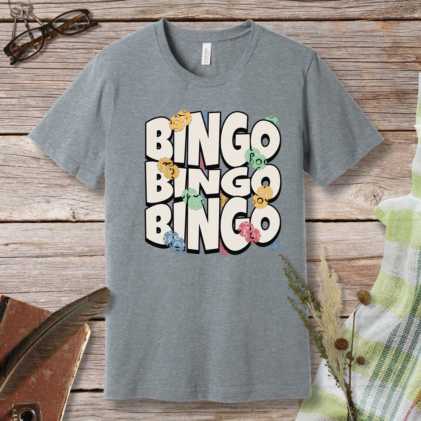 a t - shirt with the words bingo bingo on it