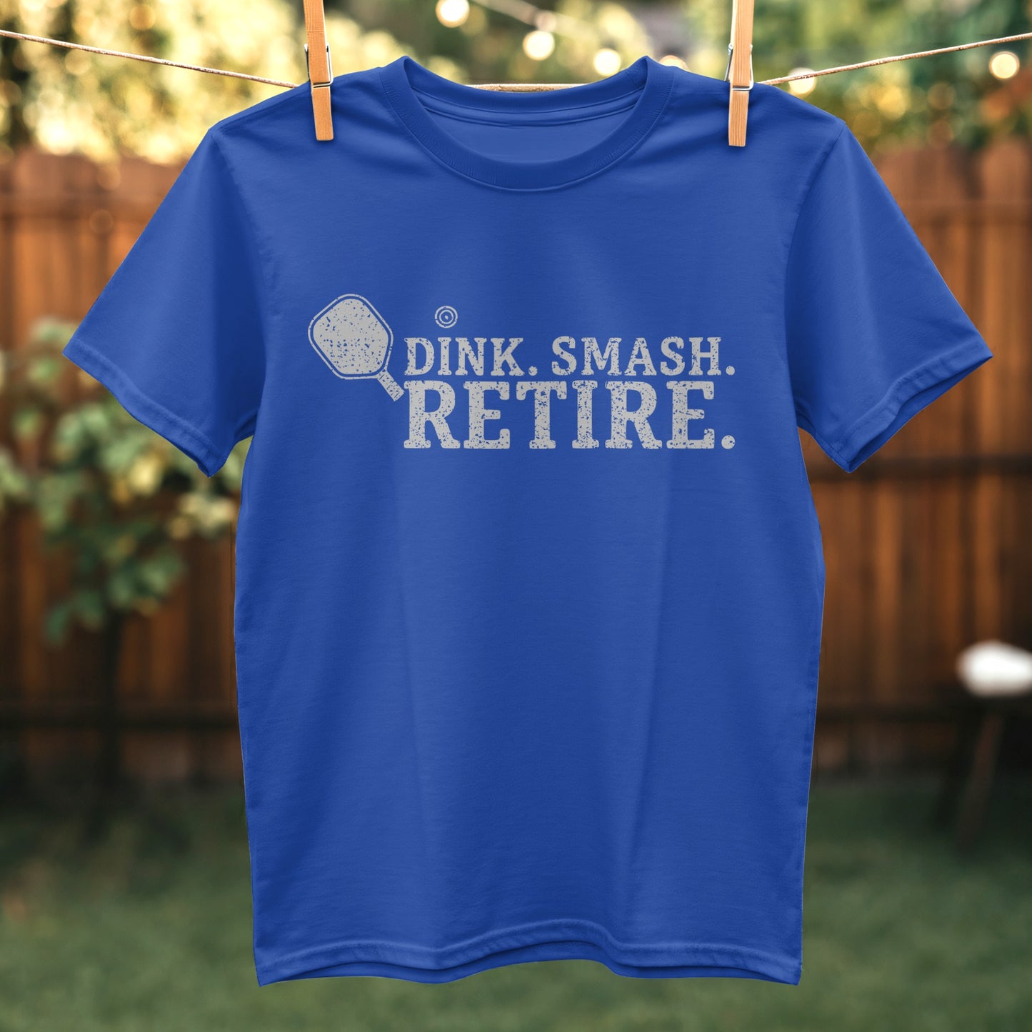Dink Smash Retire Funny Pickleball Graphic Tee Shirt Product