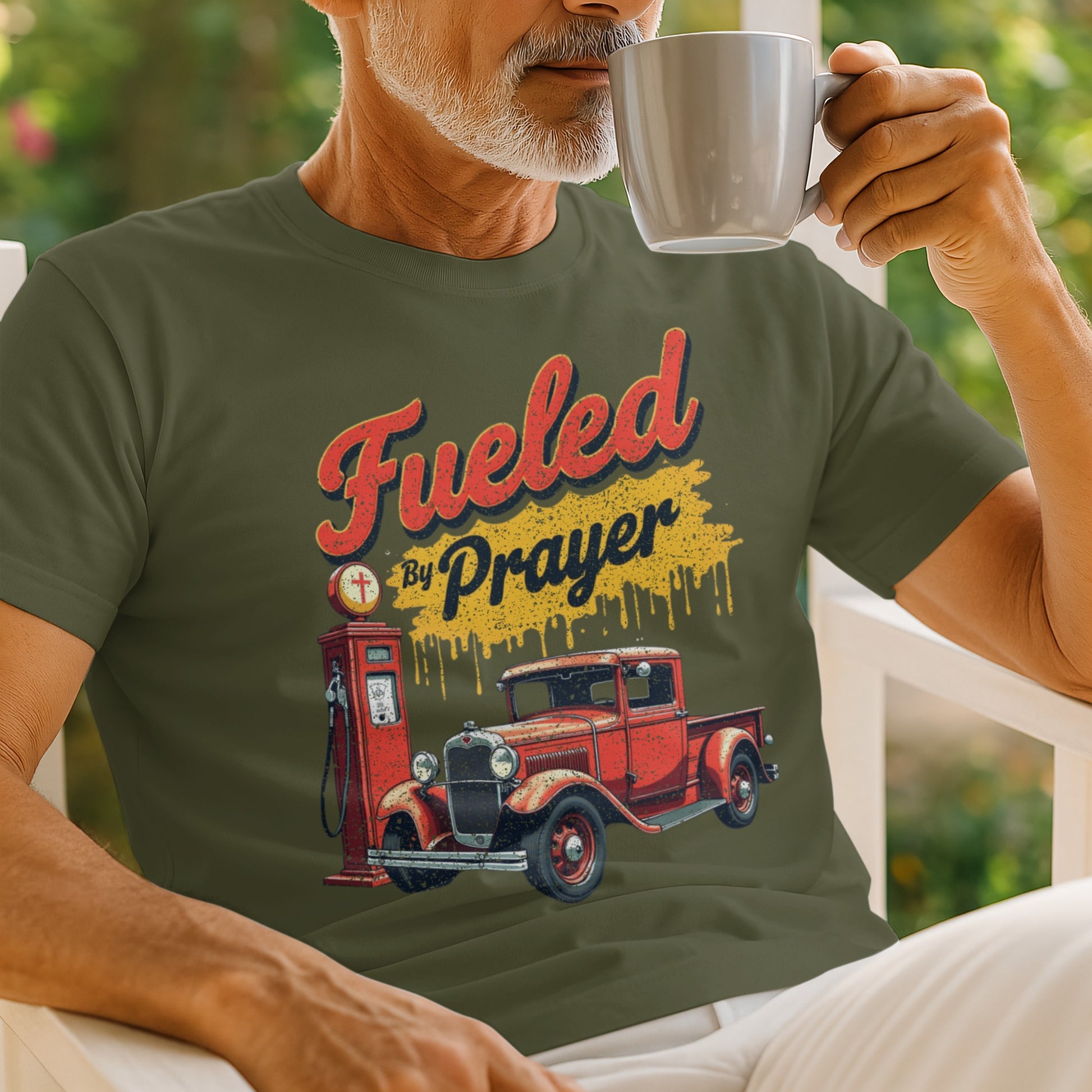 Fueled by Prayer Gas Pump and Truck Graphic Shirt product type
