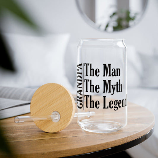 Grandpa Man Myth Legend (Vertical) Sipper Can Glass