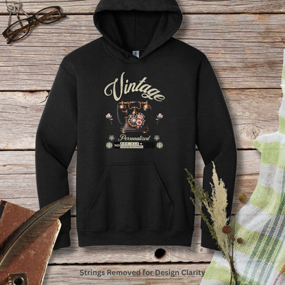 a black hoodie with the words vintage on it