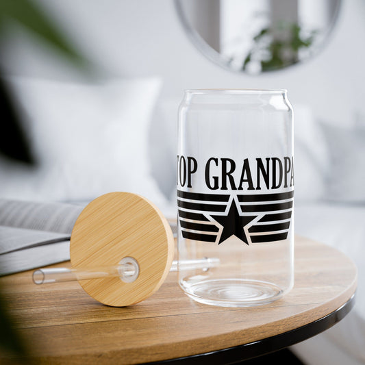 Top Grandpa Sipper Can Glass