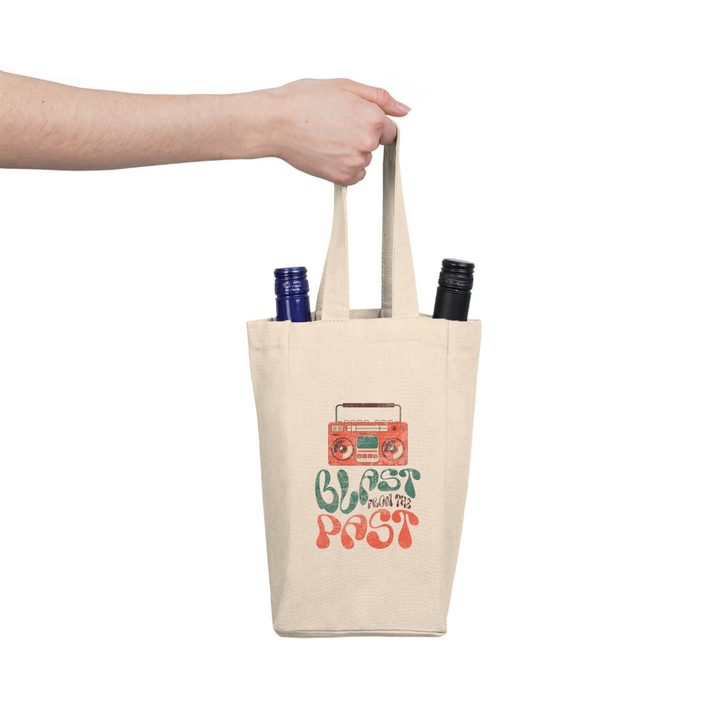 Blast From The Past Retro Boom Box Double Wine Tote Bag