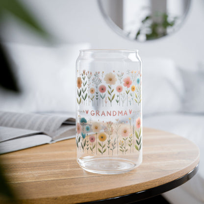 Faux Embroidered Floral Grandma Sipper Cup