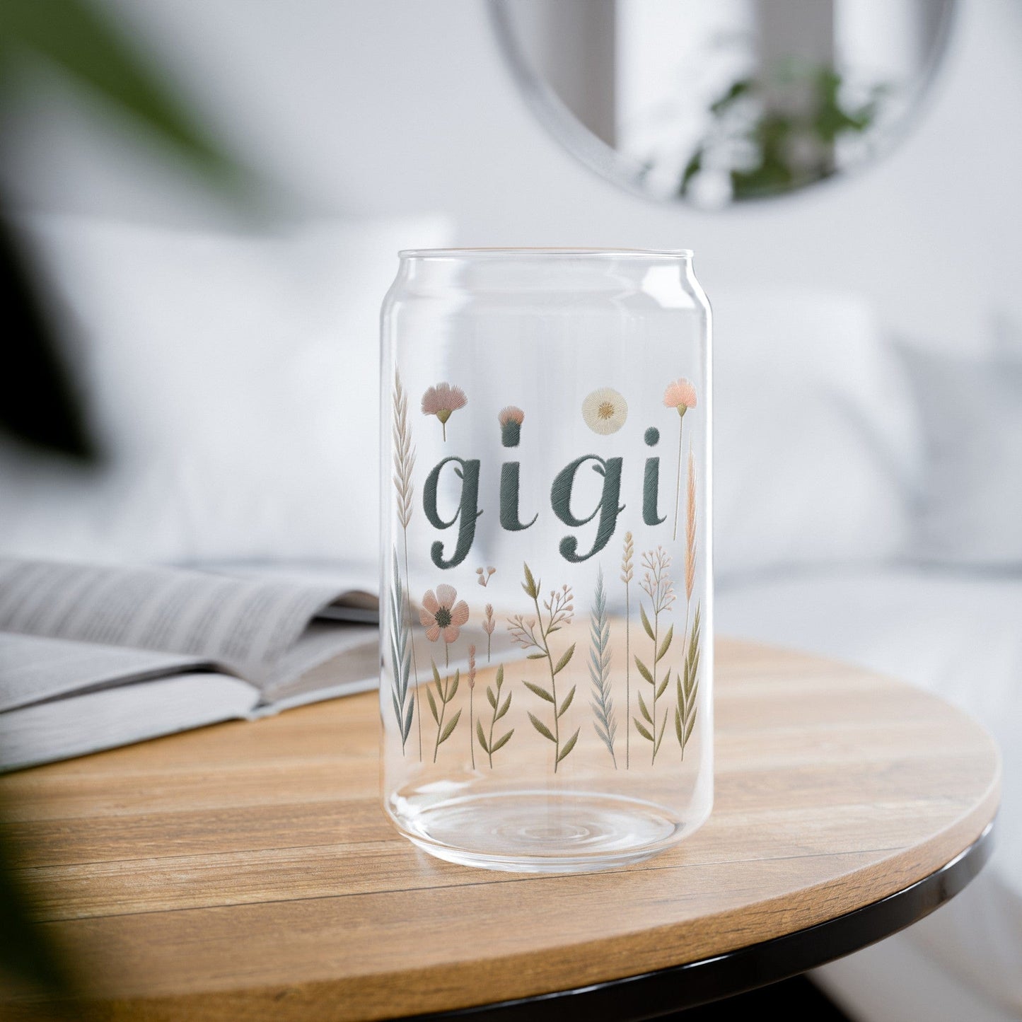 Faux Embroidered Floral Gigi Sipper Cup