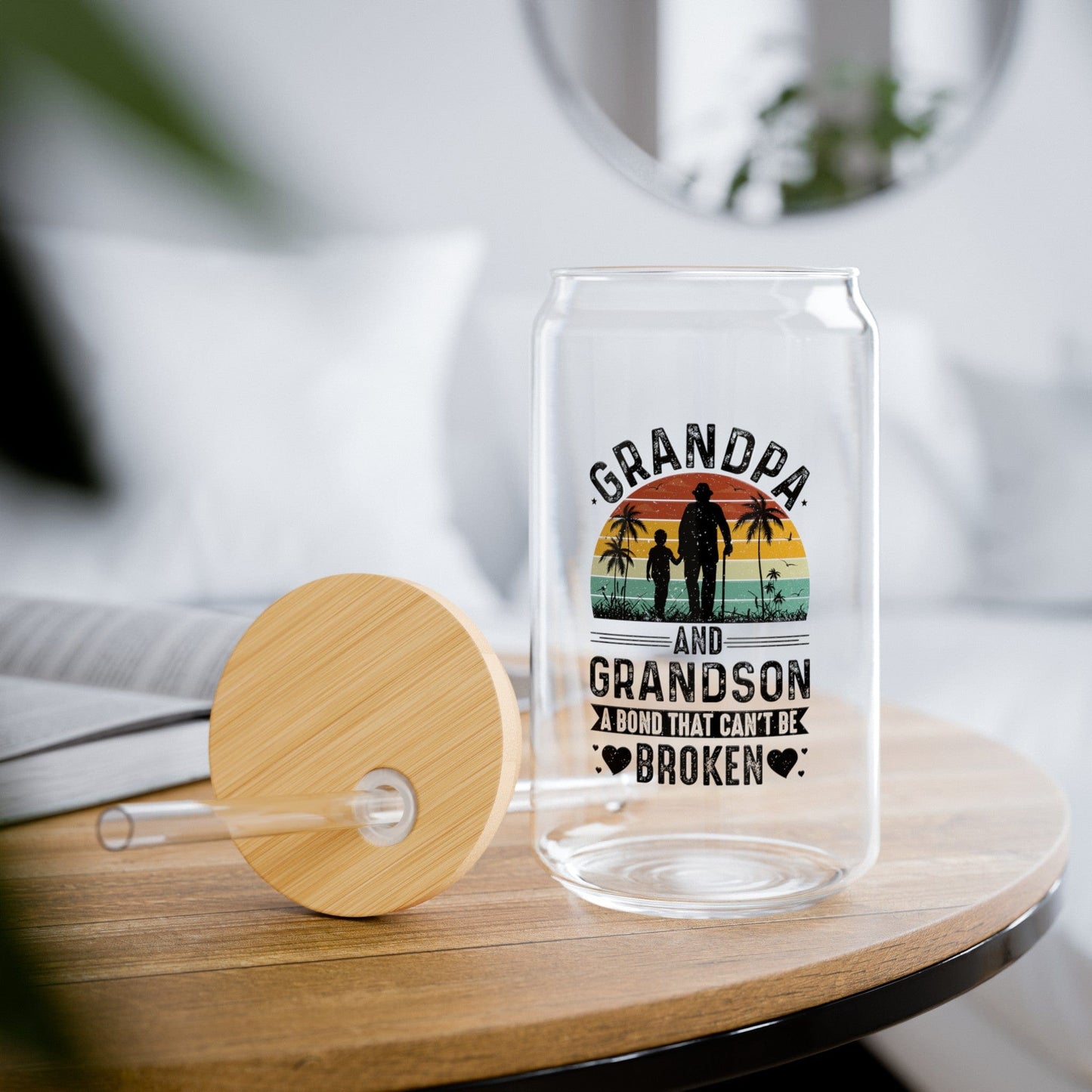 Grandpa And Grandson Bond Sipper Can Glass