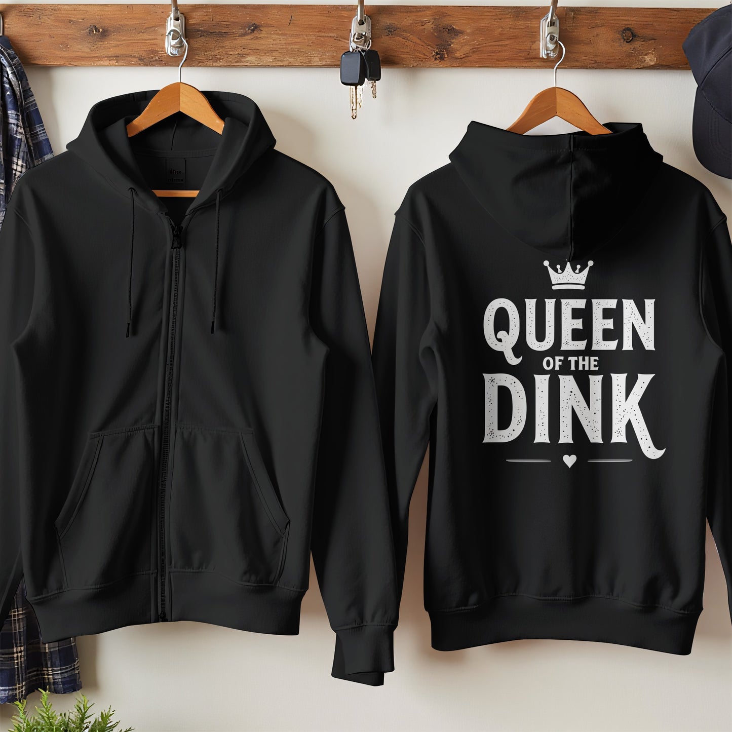 Queen of the Dink Black Zip Hoodie product
