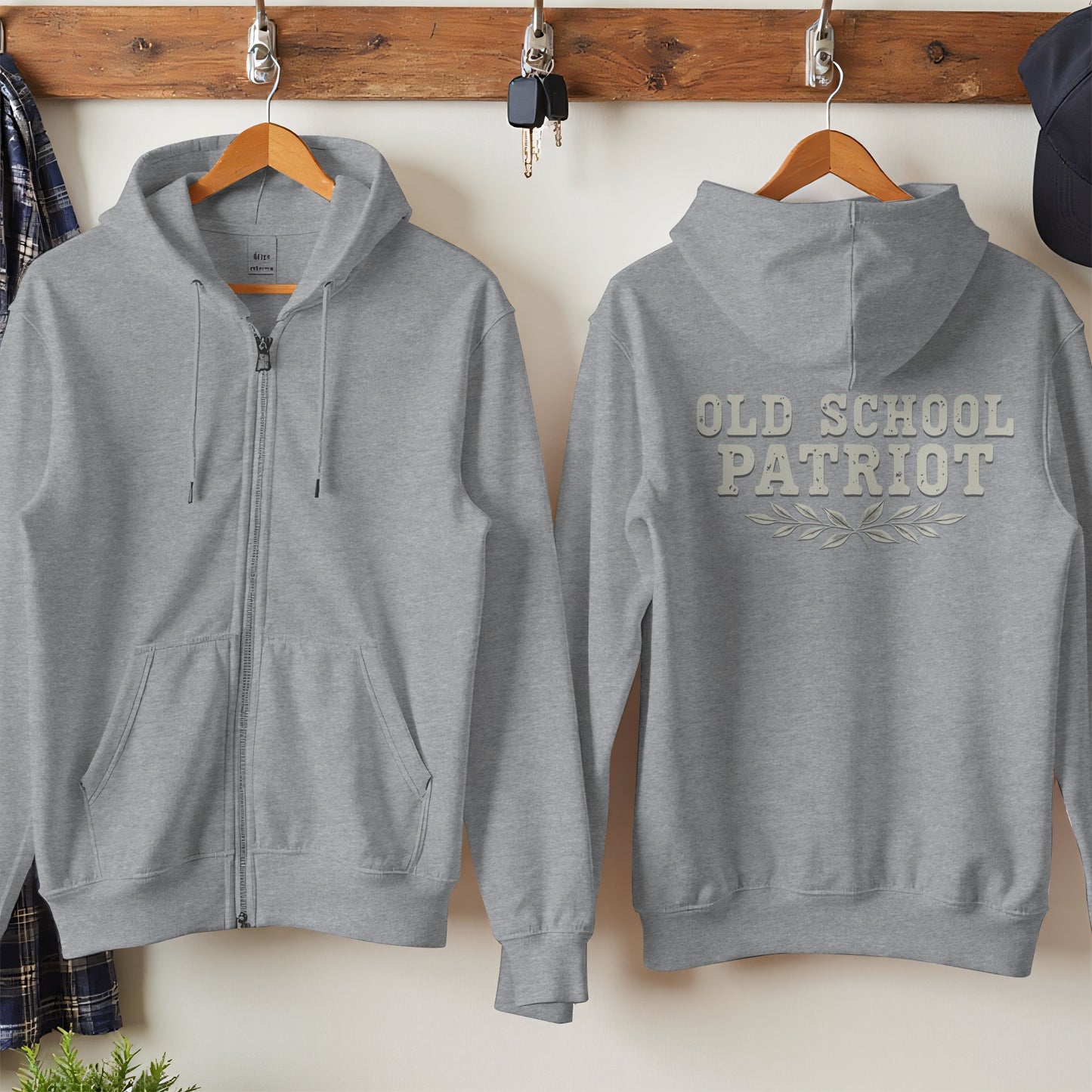 Old School Patriot Graphic Hoodie Casual Wear product