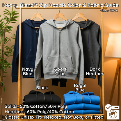 Heavy Blend Zip Hoodie Various Colors Classic Product