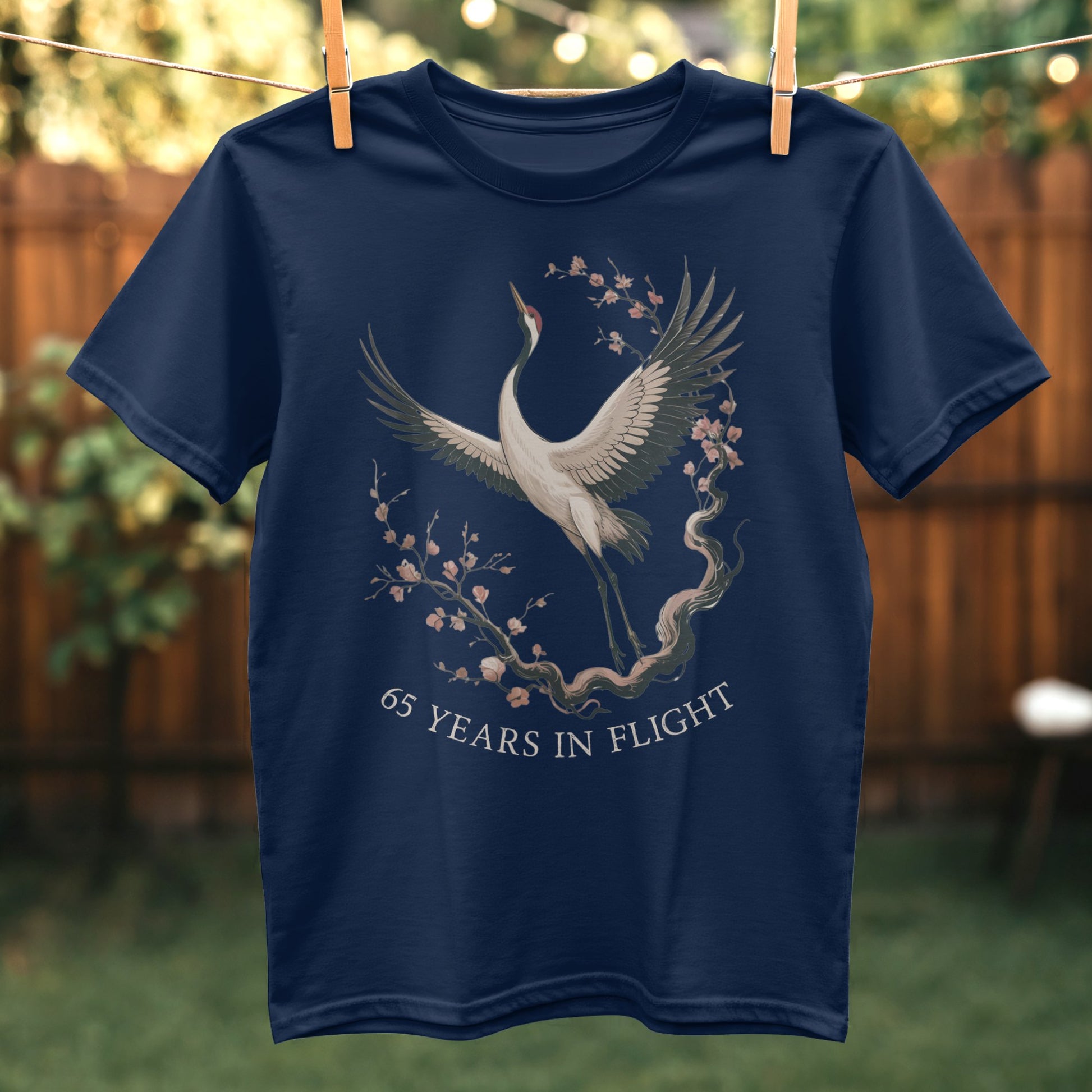 65 Years in Flight Crane Graphic T-shirt product type