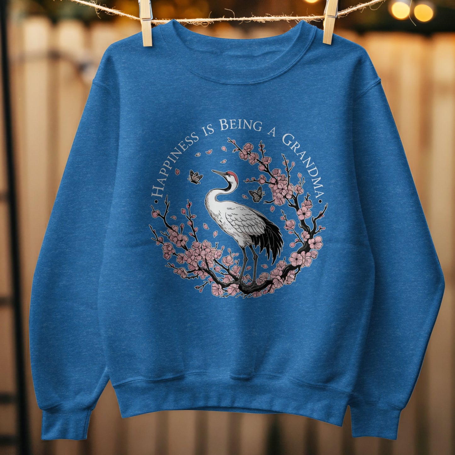 Happiness is Being a Grandma Crane Design Sweatshirt Product