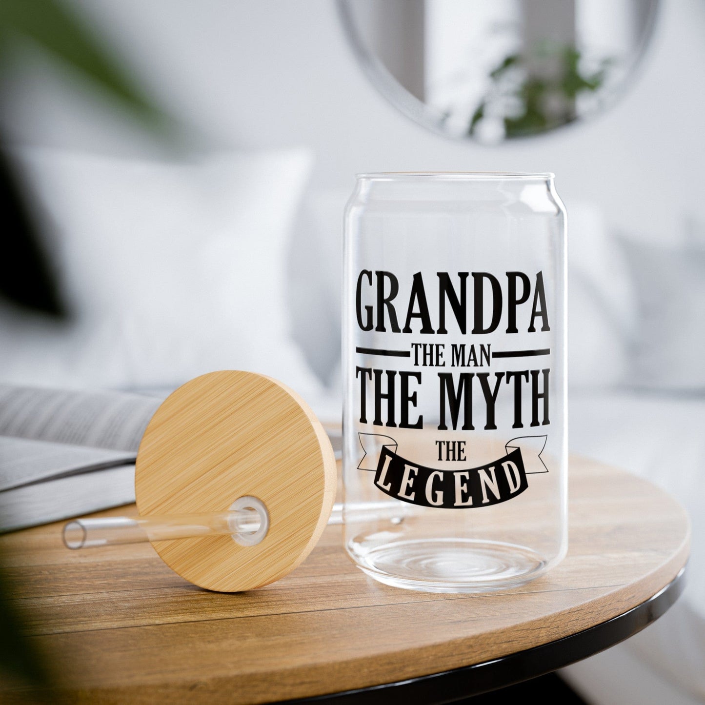 Grandpa Man Myth Legend (Banner) Sipper Can Glass