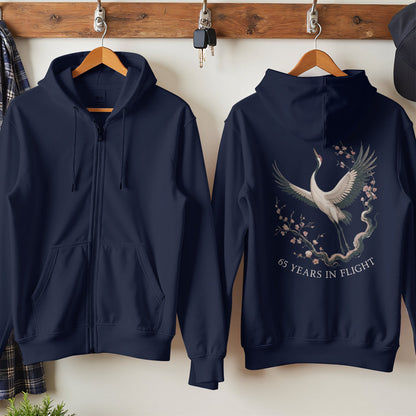 65 Years in Flight Crane Design Hoodie Product