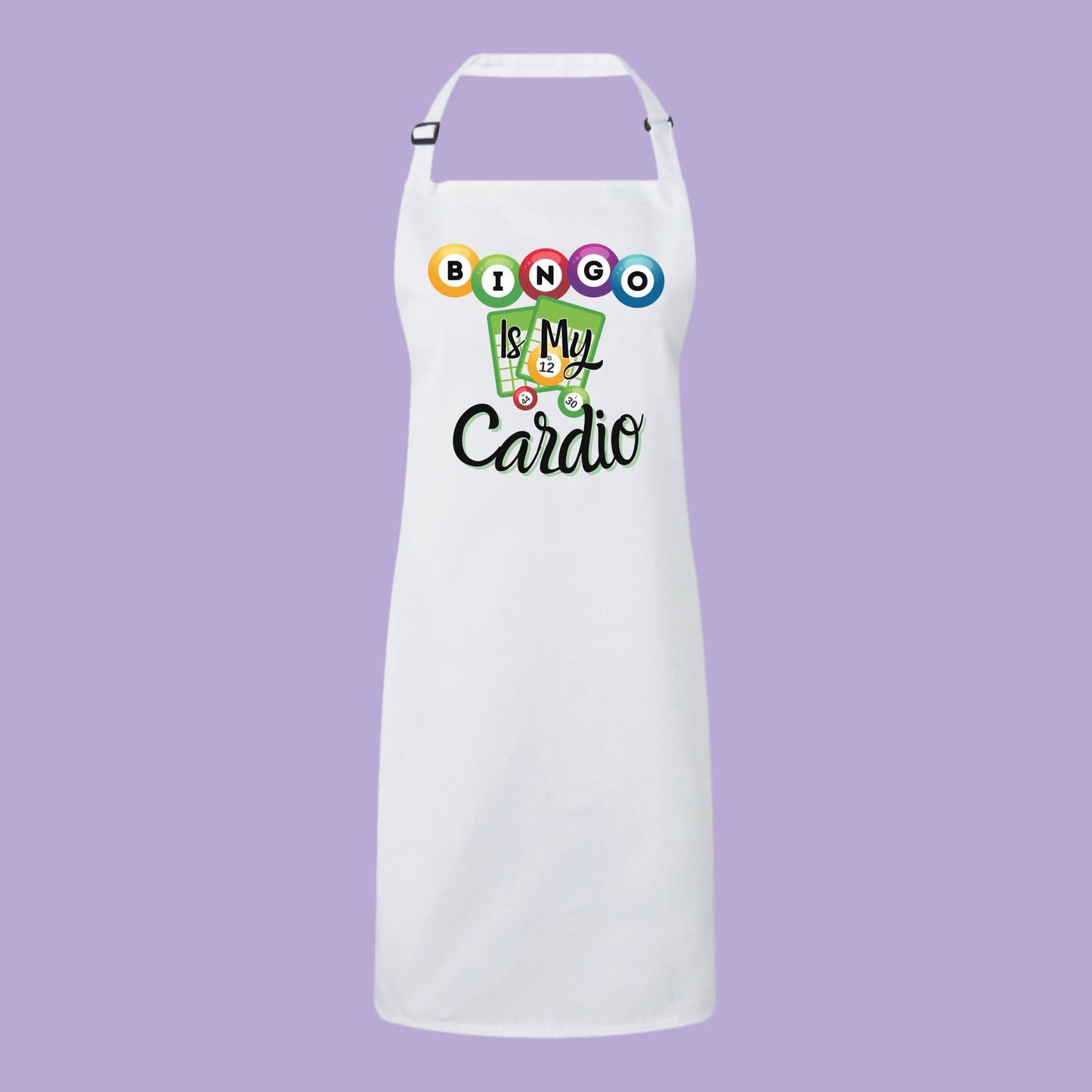 a white apron with the words, i love my cardio on it