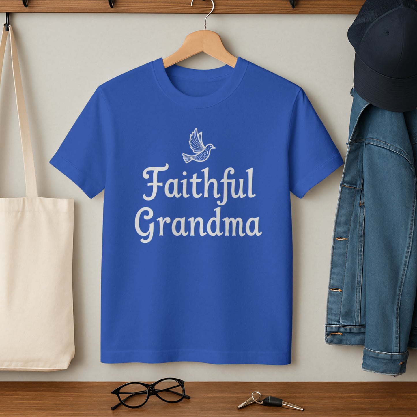 Faithful Grandma Blue Short Sleeve T-Shirt product