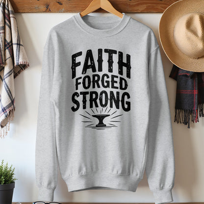 Faith Forged Strong Inspiring Statement Apparel product