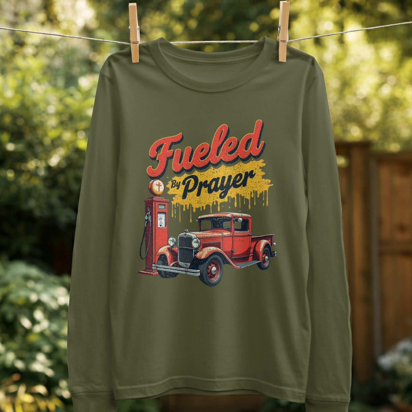 Fueled by Prayer Graphic Long Sleeve Shirt product
