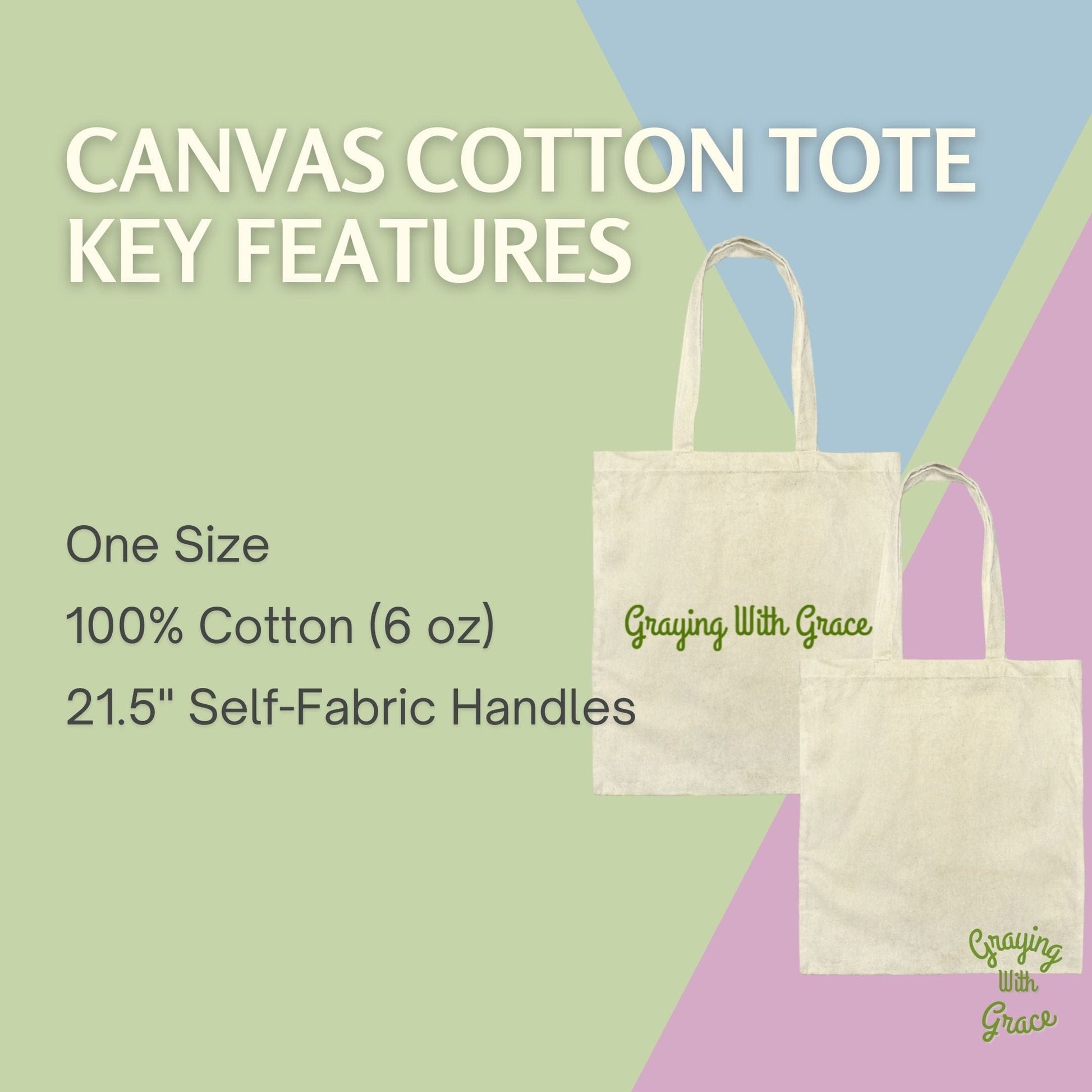 two canvas tote bags with the text canvas cotton tote key features