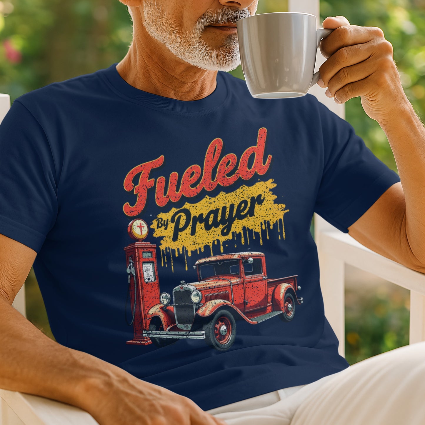 Fueled by Prayer Vintage Truck Print Shirt Product