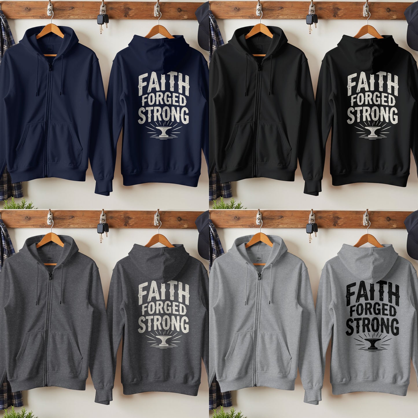 Faith Forged Strong Graphic Hoodie product type