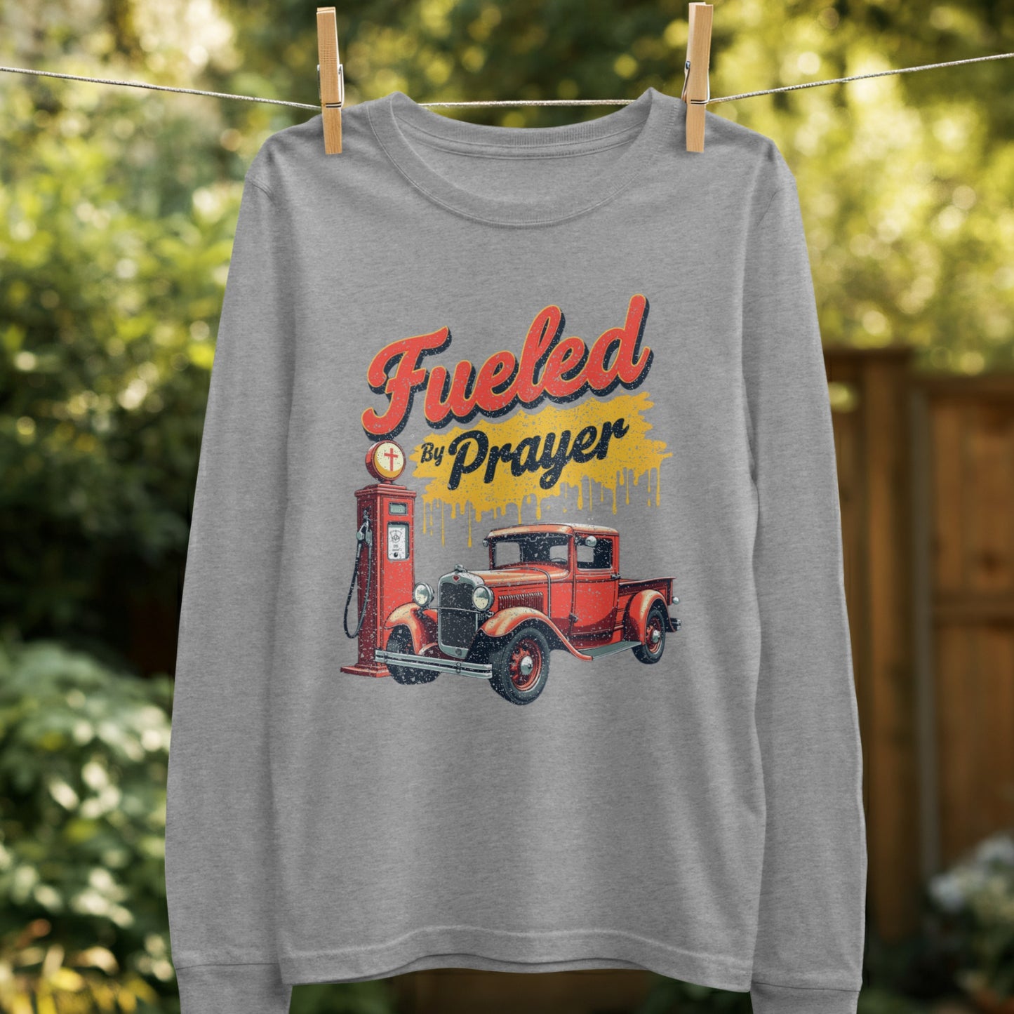 Fueled By Prayer Vintage Truck Themed Shirt product type