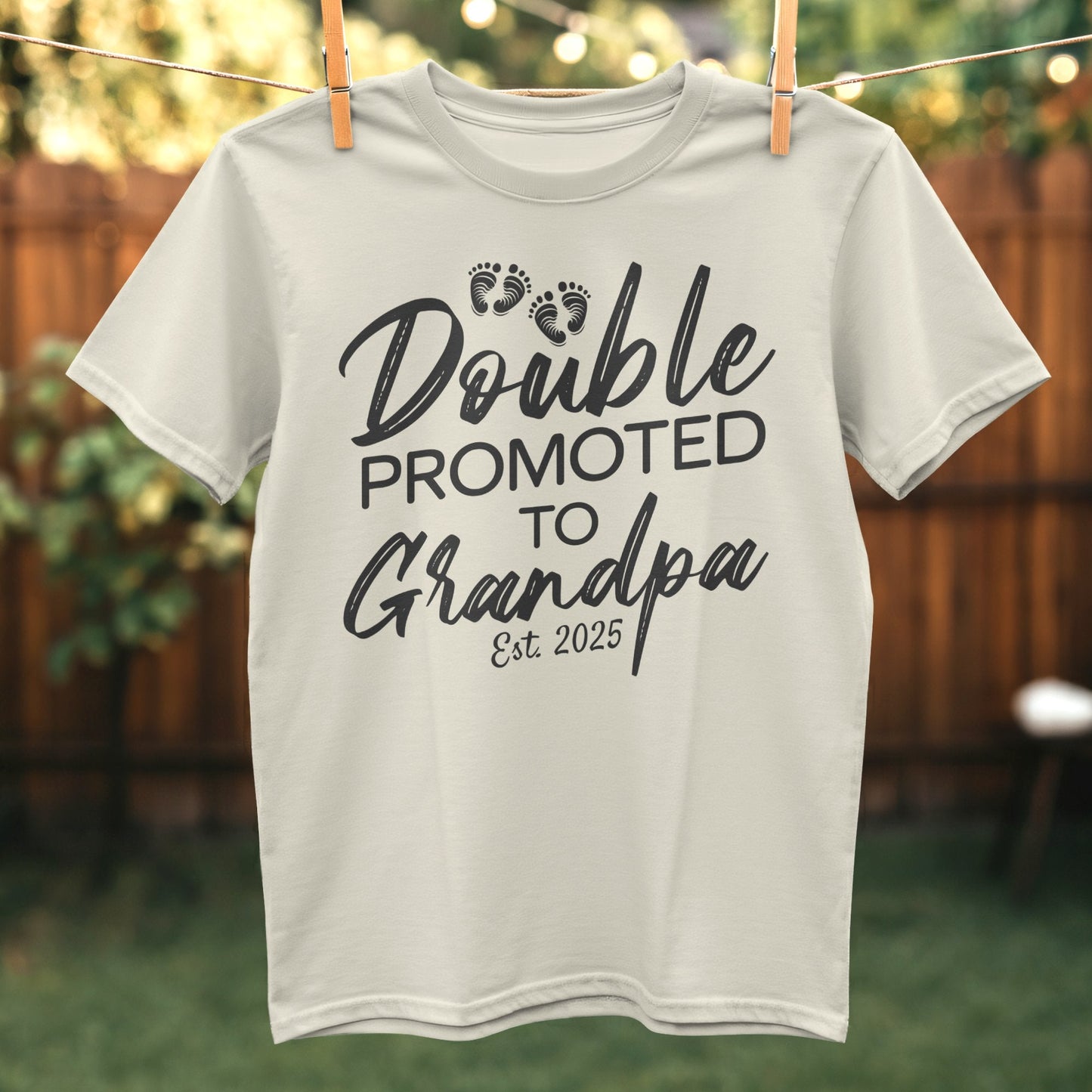 Double Promoted to Grandpa Est 2025 T-shirt product