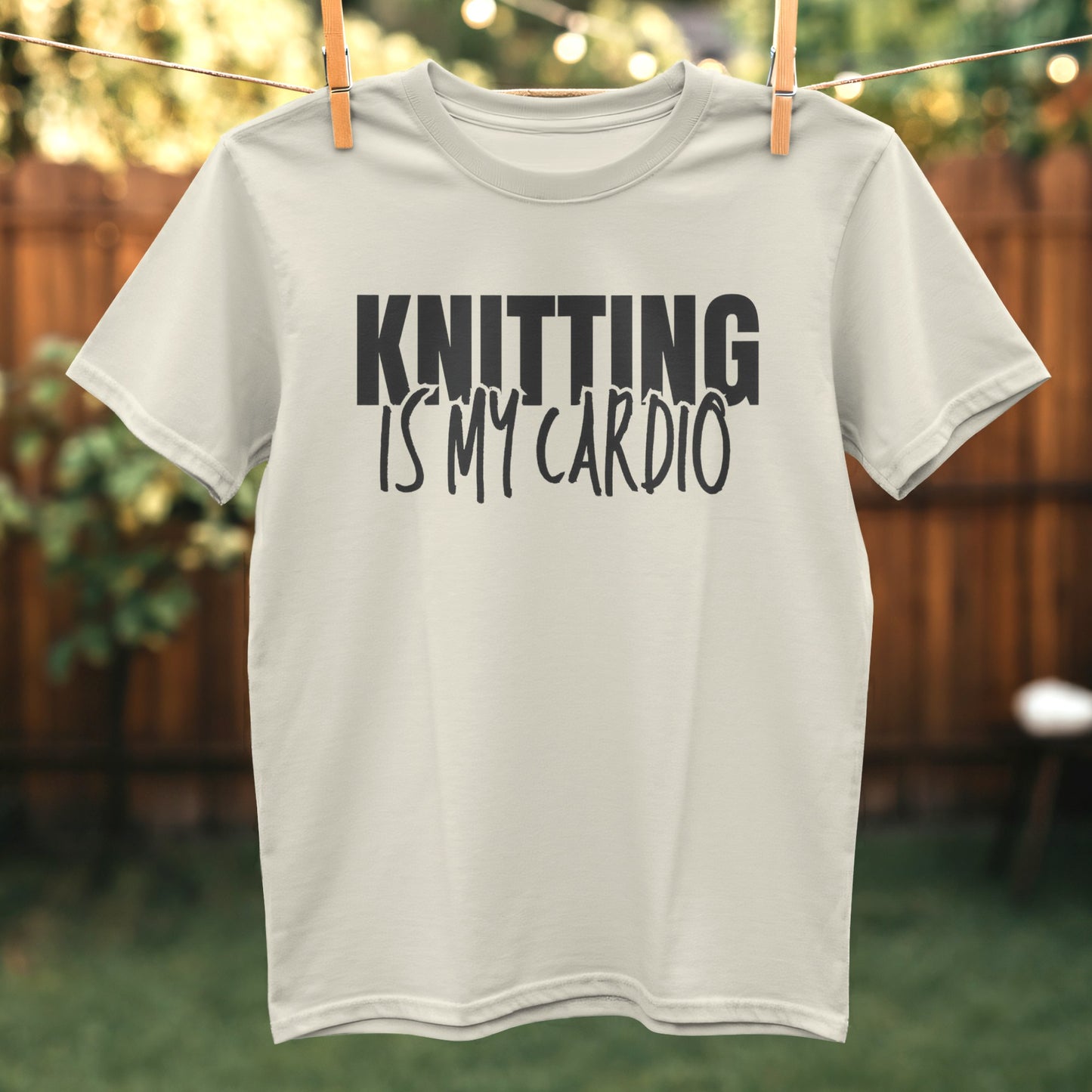 Knitting Is My Cardio Graphic Tee Fun Casual Shirt product