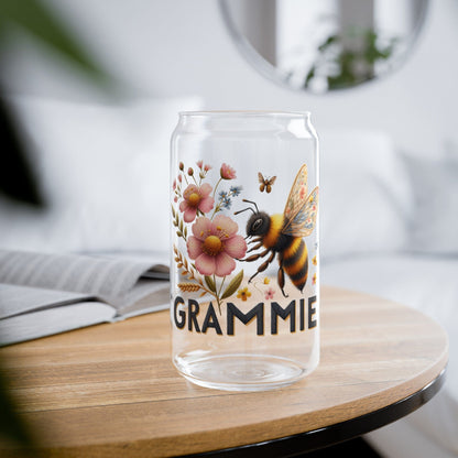 Faux Embroidered Floral Grammie With Bee Sipper Cup