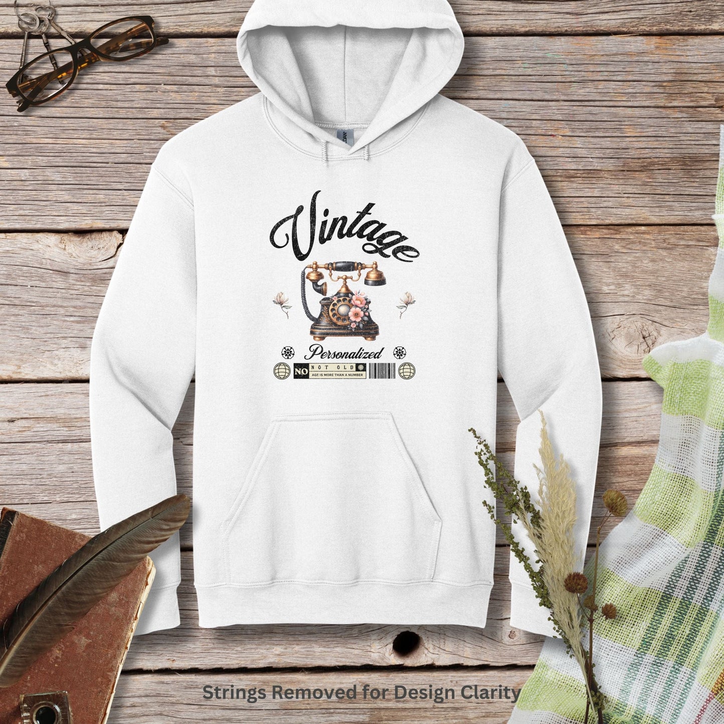 a white hoodie with an image of a dog on it