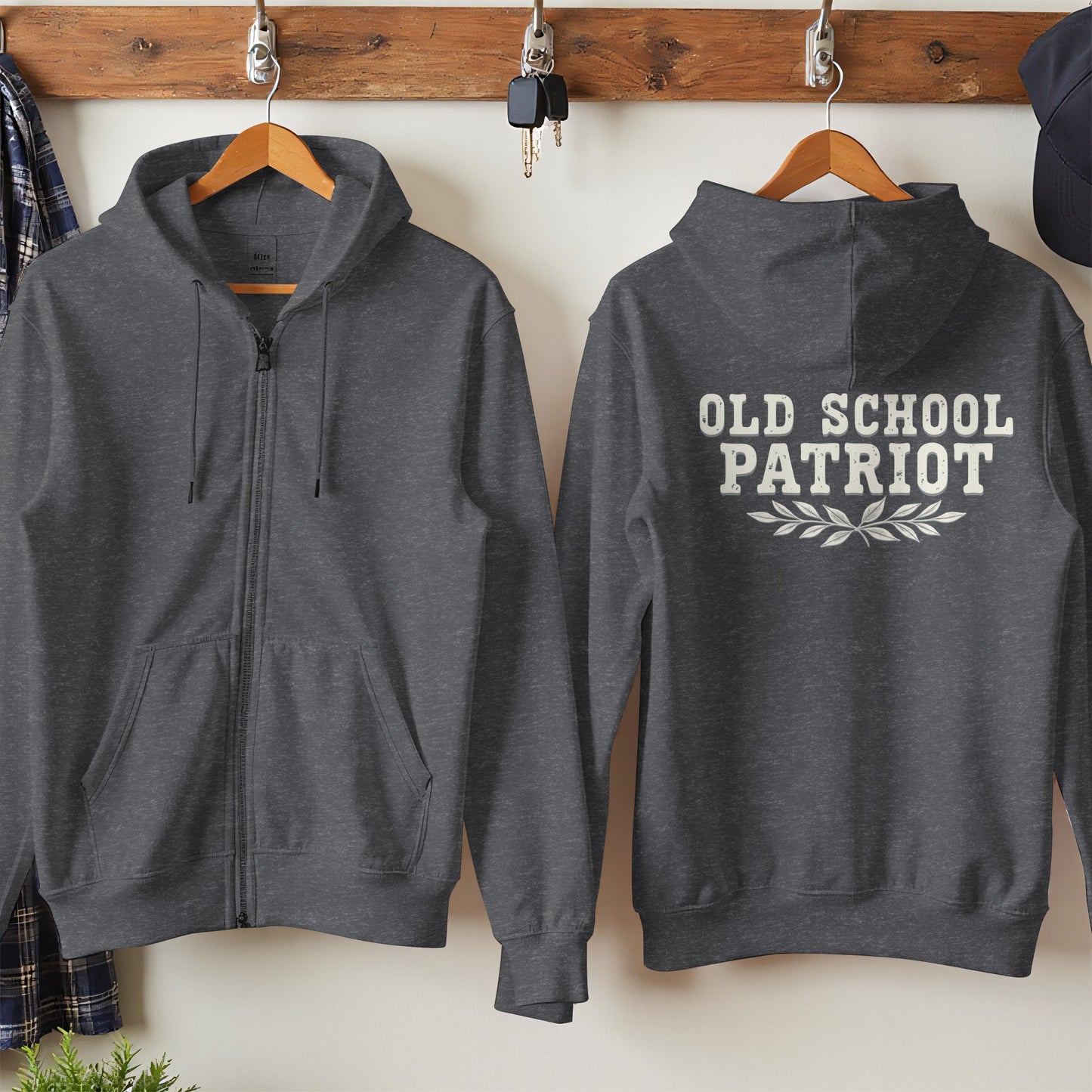 Old School Patriot Design Warm and Cozy Hoodie product