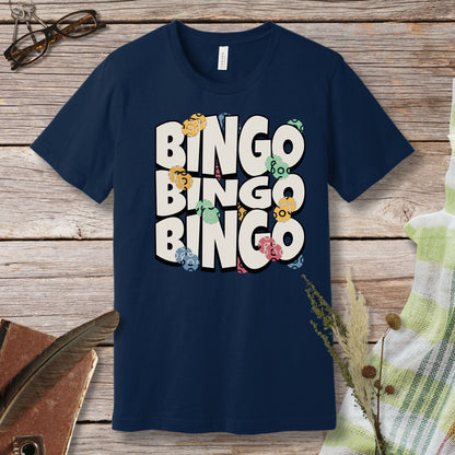 a t - shirt with the words bingo bingo on it