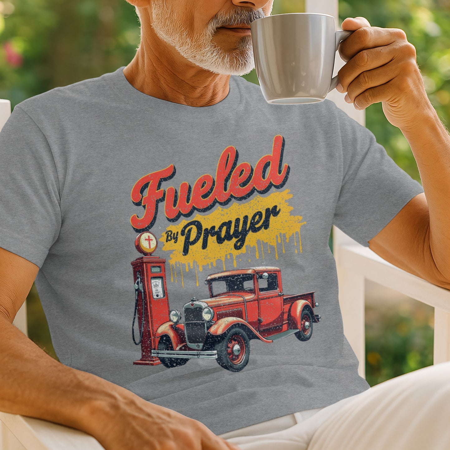 Fueled By Prayer Vintage Red Truck Graphic product type