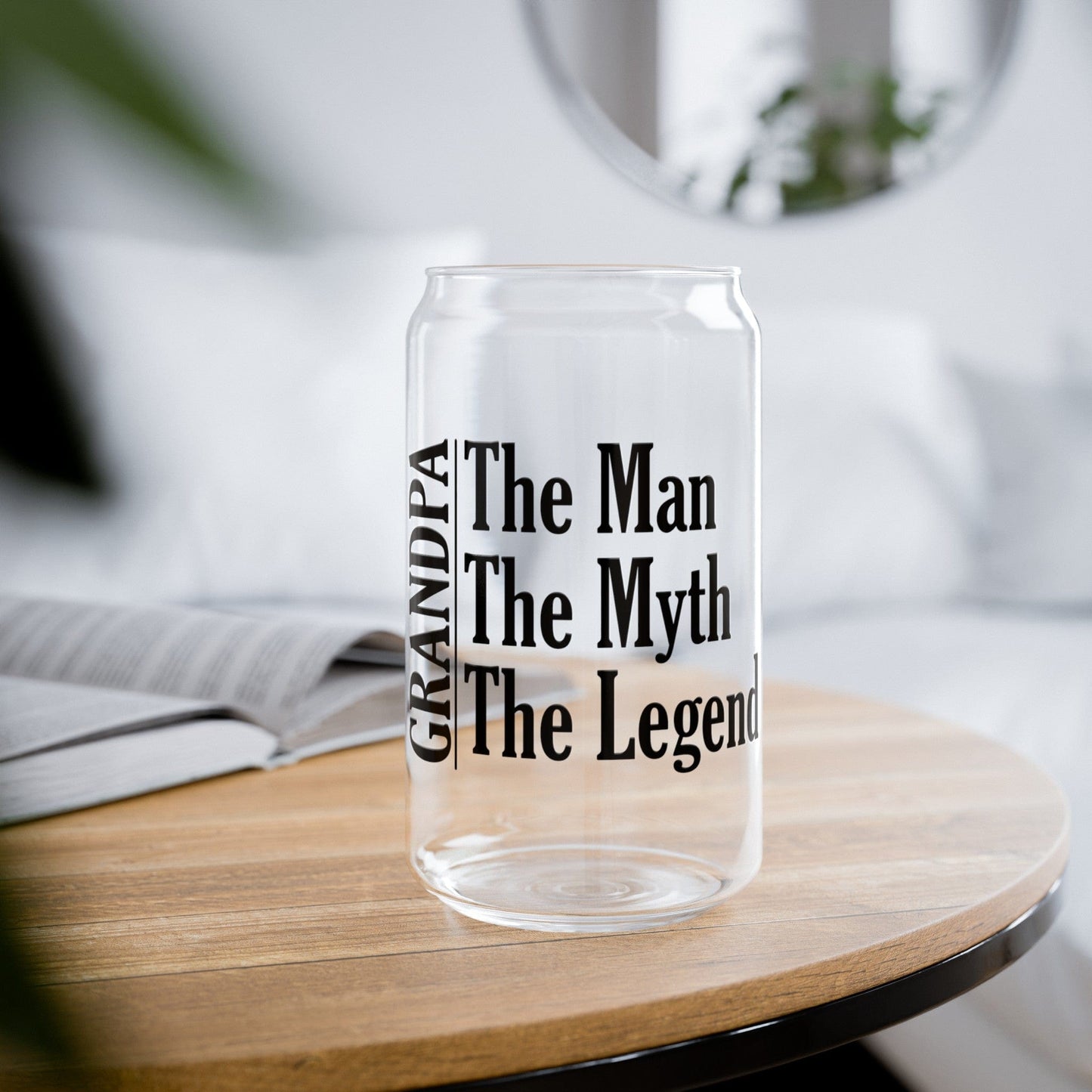 Grandpa Man Myth Legend (Vertical) Sipper Can Glass