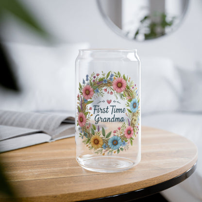 Faux Embroidered Floral First Time Grandma Sipper Cup