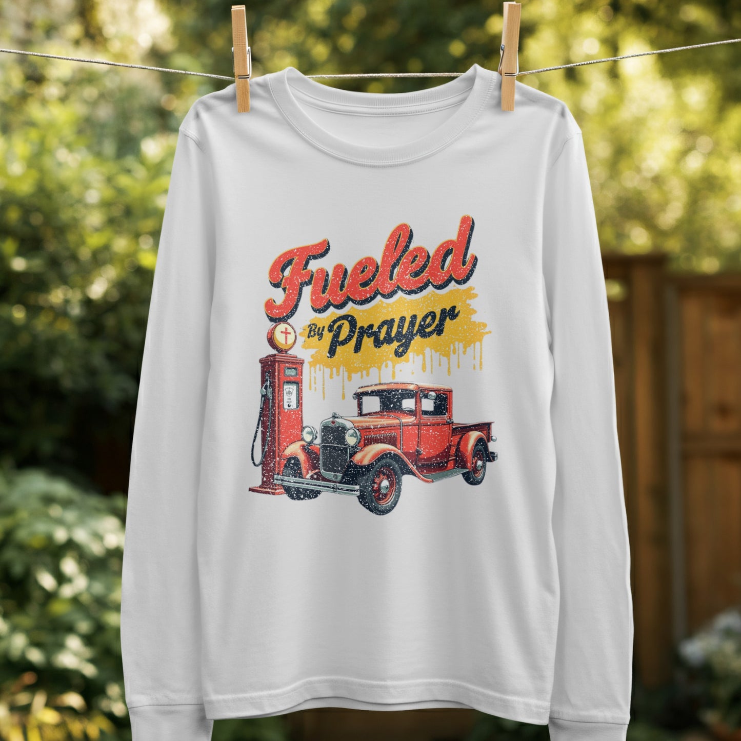 Fueled By Prayer Printed Long Sleeve Shirt product type