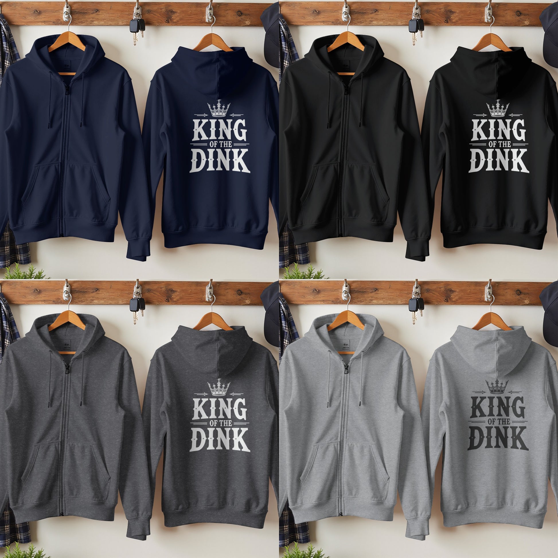 King of the Dink Zipper Hooded Sweatshirt product type