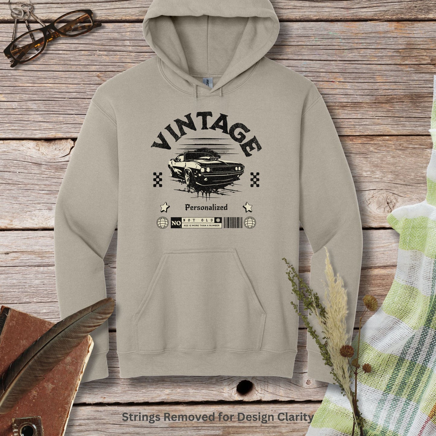 a hoodie with a picture of a car on it