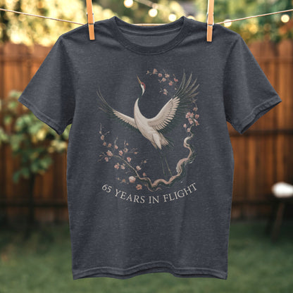 Crane Bird 65 Years in Flight Printed T-Shirt product type