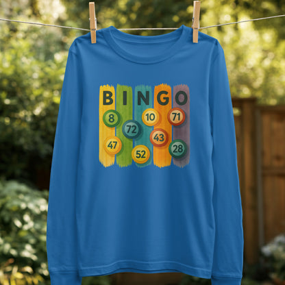 Colorful Bingo Numbers Graphic Long Sleeve Shirt product
