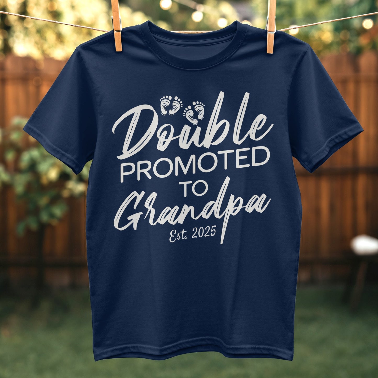 Double Promoted to Grandpa Est 2025 T-shirt product