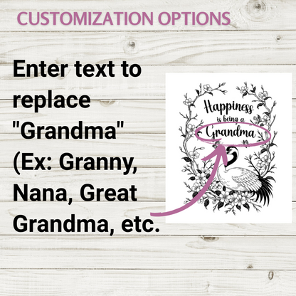Happiness is Being a Grandma Customizable Product